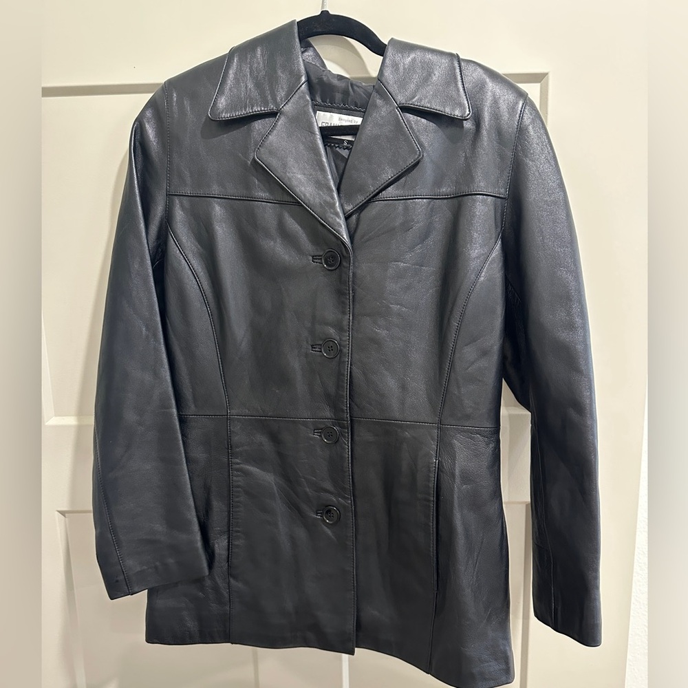 Elegant Black Leather Jacket for Women